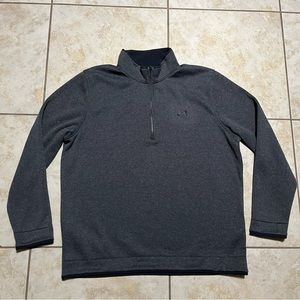 UNDER ARMOUR 1/4 ZIP COLD GEAR Golf LONG SLEEVE LOOSE SHIRT Mens XXL Grey Black